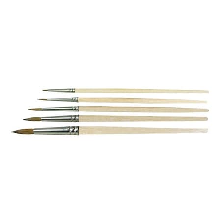 Gordon Brush Size 4 Chemical Resistant Pure Red Sable Round Brushes, PK12 0907-04000